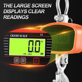 2T Digital LCD 2000kg Crane Scale Portable Electronic Heavy Duty Hook Crane Scales Industrial Peak Hold Weighing Meter Tools