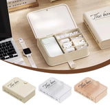 Dust-proof Cover Data Cable Organizer Multi Grid Book Shape Charger Organizer Portable Design Separate Grids Desktop Container