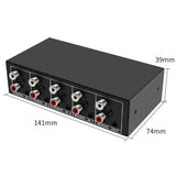 RCA AUX Audio Switcher 4 in 1 Stereo Audio selector 4X1 Passive 3.5mm Aux L/R RCA switch box