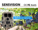 4K 48MP Wildlife Hunting Trail Camera Photo Traps with 0.2s Fast Trigger Time Bluetooth/WIFI with Distance 100m