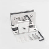 Stainless Steel Hinge Thickened Single-sided Wall Mount Glass Shower Fixing Clip Chrome BathDoor Hinge 90 Degree Folding Hinge