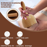 Wood Therapy Massage Set - Handheld Lymphatic Drainage & Body Sculpting Tool with Roller & Cup, Natural Wooden Gua Sha for Anti