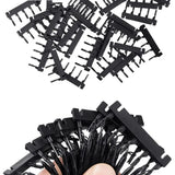 Hair Extensions Tools 6D Hair Buckle Tools 40 Pcs 6D Hair Extension Machine 6D-2 Hairs Comb Medium Brown Beige Black Color Hairs