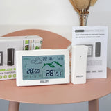 Baldr Wireless Weather Station Digital LCD Temperature Humidity Meter DCF Radio Alarm Clock Calendar Forecast Sensor Frost Point