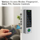 125Khz EM Card RFID Card Reader Biometric Fingerprint Wireless Door Lock 433MHz Remote Transmitter Key Fobs Smart Access Control