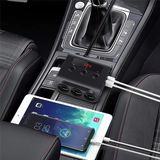 TR12 Car Lighter Triple-Evaporator With Switch Voltage Display 4 USB Car Lighter 120W Charger Reusable Easy To Use Black+Red