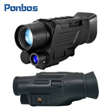 Ponbos Outdoor Infrared Night Vision Monoculars Camera Birdwatching Glass 4K HD Professional Tactical Telescope for Hunting