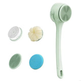 New Waterproof Body Scrubbers Electric Shower Brush Long Double Handle 4Replaceable Head For Deep Cleansing And Skin