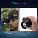 4K 36MP Head-Mounted Night Vision Goggles Monocular with 7x Magnification 250-300m Viewing Distance in Complete Darkness