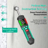 Pinless Moisture Meter | Non-Invasive Water Leak Detector for Wood Drywall Flooring Walls | Ball Sensor Home RV Moisture Tester