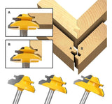 3Pcs 6mm Shank 1/4 inch Shank 45 Degree Lock Miter Router Bit Tenon Milling Cutter Woodworking Tool For Wood Tools Carbide