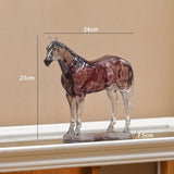 Nordic Horse Sculpture Crystal Resin Horses Statue Figurine Office Home Decoration Desktop Animal Ornament Interior Art Crafts