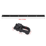 2Pcs 60cm L Track Tie Down System with 6Pcs Double Stud Fitting Black Anodized Aluminum for Truck Beds Trailers