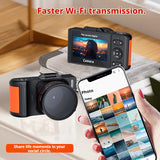 XJ200 4K UHD Monocular Telescope Camera WIFI Digital Camera Portable 64MP Student Mirrorless Camcorder with 3 Inch Flip Screen