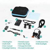 4X 5X 6X Dentals Binoculars Magnifigers Surgicals Loupes with Light 5W Blub Wire Headlight Headlamp Lithiums Battery 300-600mm