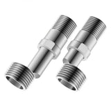 2PCS Stainless Steel Angled Curved Shower Adapter Angle 360° Rotatable Eccentric Screw Corner Wall Mounted Shower Faucet Adapter