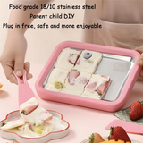 Stainless Steel Fried Ice Tray Great For Making Ice Cream, Fruit Shakes, Smoothies Quick Cooling Tray With Two Scrapers