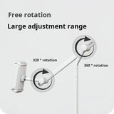 Adjustable Floor Stand for IPhone & IPad, Universal 360° Rotation Phone and Tablet Holder, Compatible with 4.7-12.9 Inch Devices