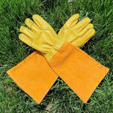 1 Pair Long Thorn Proof Rose Pruning Gloves Labor Gardening Gloves Breathable Leather Labor Protection Long Elbow Gloves