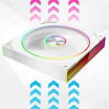 GW-ARGB Case Fan 14CM Cooling Fan Divine Light Synchronous 5V3pin Circular Light Bar White B