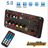 B02B-Bluetooth5.0 Audio 300W Amplifier Board D300 Subwoofer Dual Microphone AMP Amplificatore Module Car Media Player EU Plug