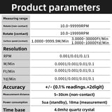 AZ8008 Tachometer Contact/non-contact Tachometer Photoelectric Tachometer Digital Display