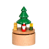 New Rotating Wooden Music Boxes Christmas Santa Gift Theme Handcrafted Melodys Home Decoration Present