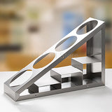 Stainless Steel Syrup Storage Rack for Coffee Bar with Round Holes and Thickened Material Stable Base for Kitchen Display Stand