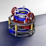 3D Printed Three-Axis Tourbillon Model – PET Material, Mechanical Escapement Movement, 120x120mm