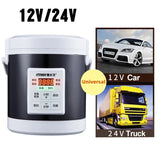 Universal 12V 24V Rice Cooker for Car Truck 1.6L Heating Lunch Box Soup Porridge Cooking Pot Food Steamer Meal Heater Warmer