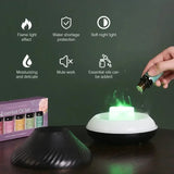 Aromatherapy Humidifier Seven Color Gradient Atmosphere Night Light Simulation Flame Can Add Essential Oil USB Charging Time Off