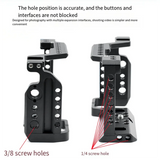 E-Easy To Use-Aluminum Alloy Camera Cage Rig With Cold Shoe Mount For Sony A6000/A6300/A6400/A6500 Cameras
