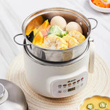 1.6L Electric Cooking Pot Multicooker Mini Hotpot Foldable Handle Rice Cooker Soup Baby Food Pot 600W Food Steamer 220V