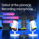 Superior USB Dynamic Microphone RGB Gaming Microphone Computer Condenser For Podcast Gaming Live Streaming