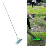 Thatch Rake 3 Sections Stainless Steel Dethatcher Lawn Rake for Clearing Dead Grass