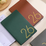 Portable A5 2025 Agenda Book Planner Reminder To Do List Daily Planner Textured PU Creative Planner Notebook Office Supplies