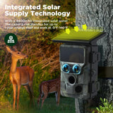 SunGusOutdoors 4K 60MP WiFi  Solar Powered Dual Lens Wildlife Trail Camera Trap with 13MP SONY Native Sensor App Setting