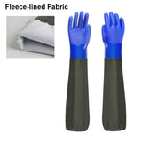 1Pair 70cm Rubber Gloves with Arm Guards Thickened Aquatic Industry Gloves Long Oil-Resistant Fishery Work Gloves