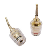 2 PCS New Banana Female 4MM To 2MM Connector Gold Plated Connector Copper Braided Wire Socket Cable Adapter HIFI Banana Plug