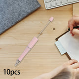 10 Pieces Bead Ballpoint Pens Cute Black Ink School Writing Supplies Beadable Pens for Drawing Office Teacher Students Classroom