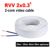50M Core 2 Wire Cable 20m/30m/40m For Video Intercom/ Door Phone Doorbell Cables