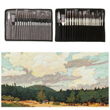 24pack Paint Brushes Set Flat Assorted Tip Paint Nail Art Pens for Beginners
