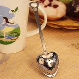 100pcs Stainless Steel Heart Shaped Tea Infuser Filter Spoon Strainer