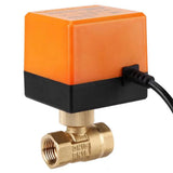 Electric ball valve AC 220V Brass Electric Motorized Ball Valve 3-wire 2-control 2-way NPT thread fan coil electric valve DN15