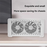 Novelty Small ITX Computer Case - Mini HTPC Desktop Case For Home, Living Room, Black Horizontal Design