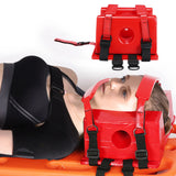 4 Straps Head Fixation Immobilizer Multiple Carrying Handle Mouth Water Based Paint for First Aid Spine Board Head Immobilizer