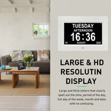 12 Alarms Digital LED Calendar Clock with Multi-Languages to display LED Digital Alarms Calendar for Elder Home Desk Wall