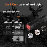 MS32 Night Vision Scope Rifle Scope for Hunting with IR850 Illuminator MOA Recording Range Finder Infrared Tactical Monocular
