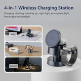 For IPhone 16 Pro Max 4 in 1 Wireless Charging Station Cube with Night-Lamp for MagSafe Charger for Apple IWatch Ultra, Airpods
