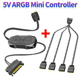 COOLMOON AR-1 RGB Controller Cable 5V 3 Pin to SATA AURA ARGB Mini Control HUB